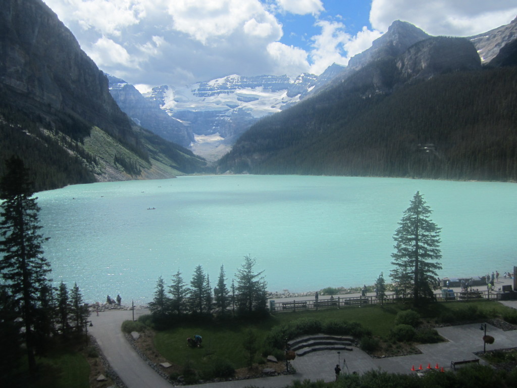 View from our suite in the Fairmont Chateau Lake Louise. LOVED it!