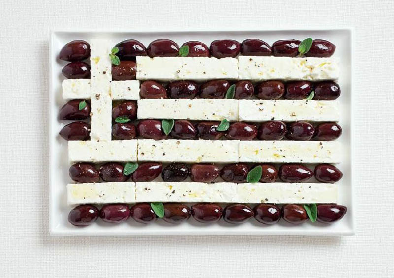 Greece flag olives feta cheese