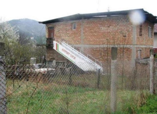 airplane staircase dacha Bulgaria vacation home