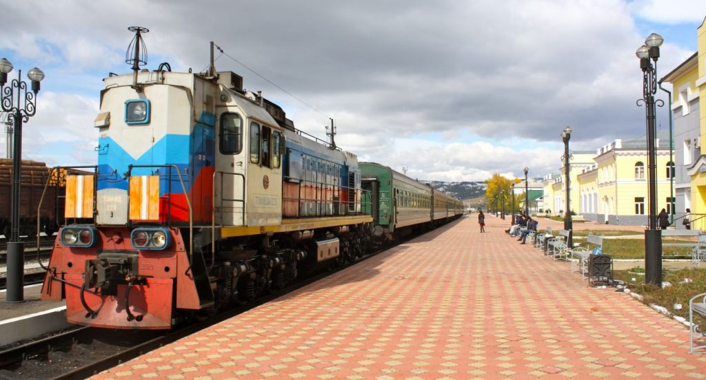 Trans mongolian railroad train car